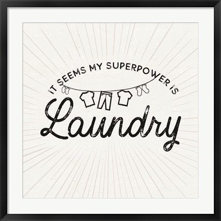 Framed Laundry Art VI-Superpower Print