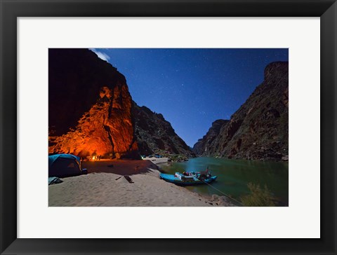 Framed Moonlight Camp Colorado River Print