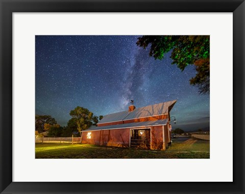 Framed Red Goat Barn Print