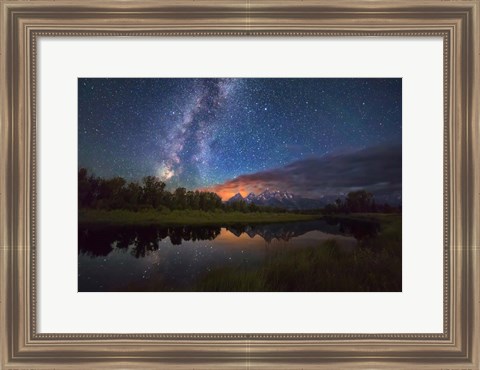 Framed Milky Way over Schwabauchers Landing Print