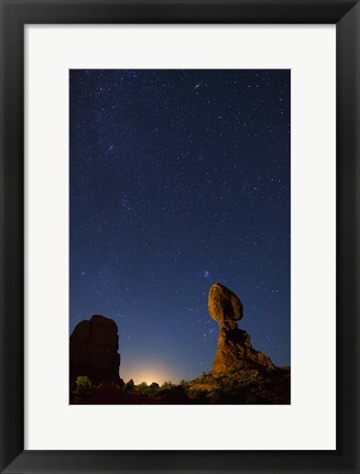 Framed Balanced Rock Rising Moon Print