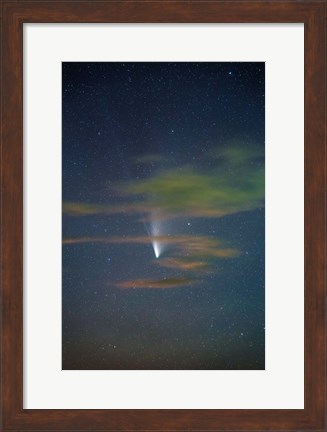 Framed Comet Thru Clouds Print