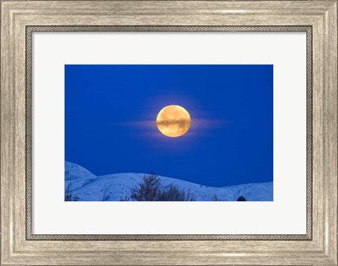 Framed Moonset Oquirrh Mountain 1219 Print