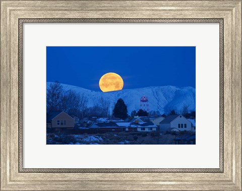 Framed Moonset Oquirrh Mountain 1235 Print