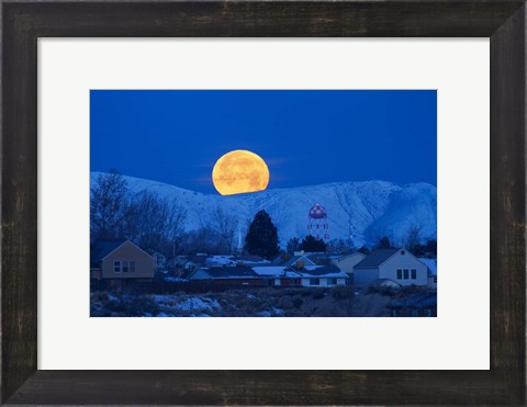 Framed Moonset Oquirrh Mountain 1235 Print