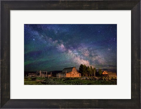 Framed Stars over John Moulton Homestead Print