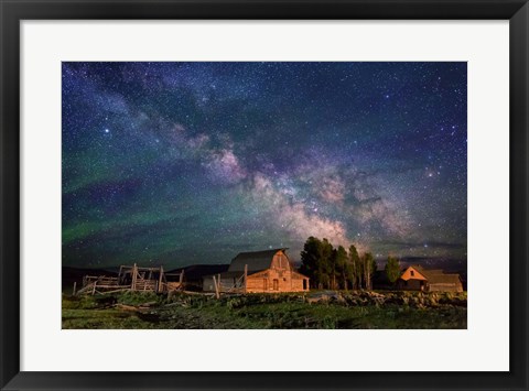 Framed Stars over John Moulton Homestead Print