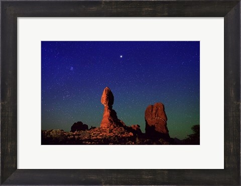 Framed Stars over Balanced Rock Print