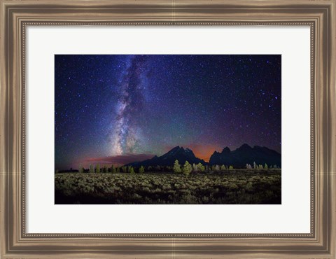 Framed Stars Tetons Cascade Overlook Print