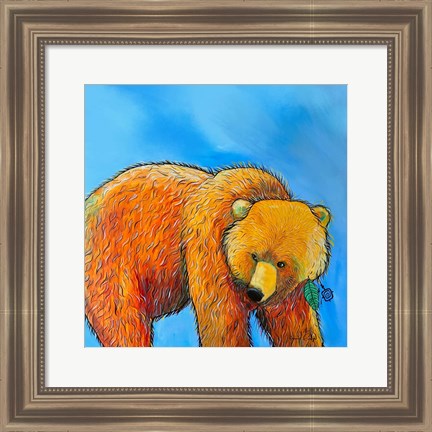 Framed Grizzly Bear Print