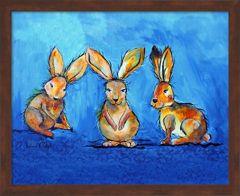 Framed Three Bunnies Print