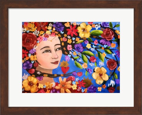 Framed Smell the Roses Print