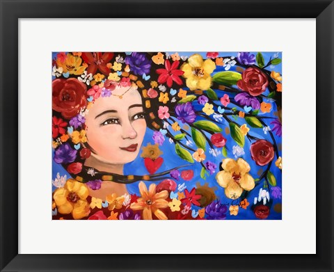 Framed Smell the Roses Print