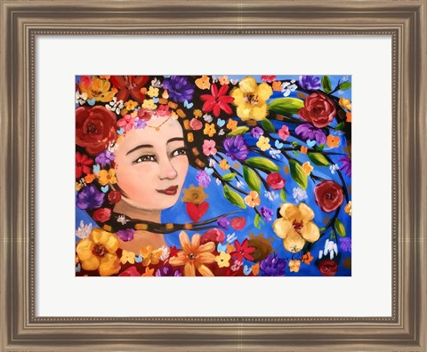 Framed Smell the Roses Print