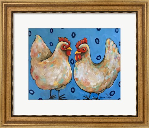 Framed Hens Print