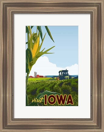 Framed Visit Iowa Print