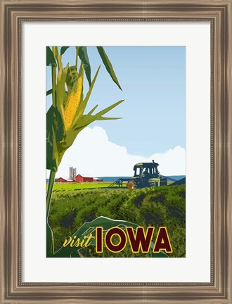 Framed Visit Iowa Print