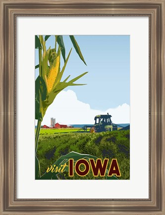 Framed Visit Iowa Print