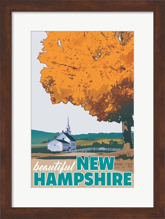 Framed Beautiful New Hampshire Print