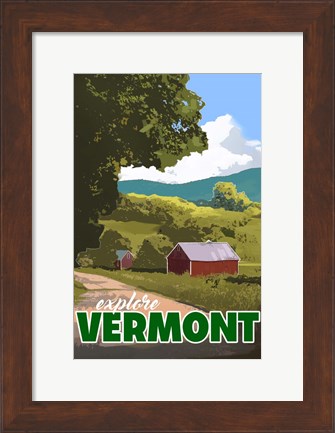 Framed Explore Vermont Print