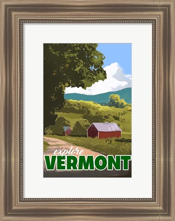 Framed Explore Vermont Print