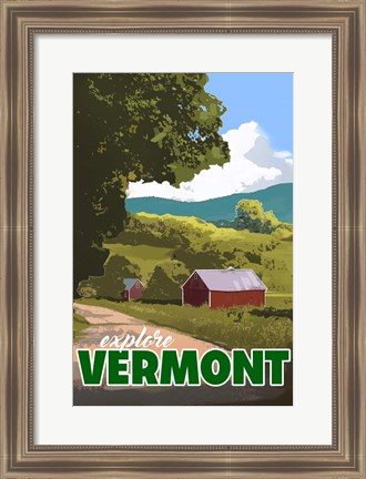 Framed Explore Vermont Print