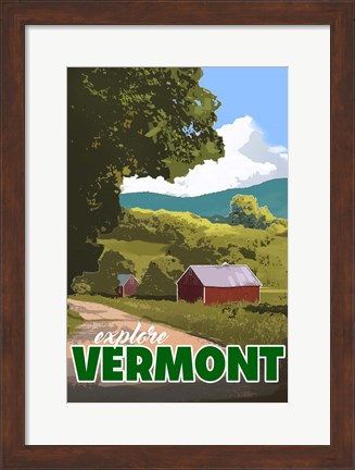 Framed Explore Vermont Print