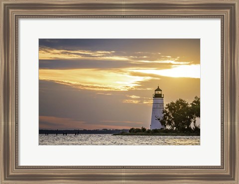 Framed Madisonville Lighthouse at Sunset Print