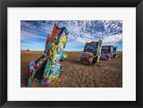 Framed Cadillac Ranch Graffiti Print