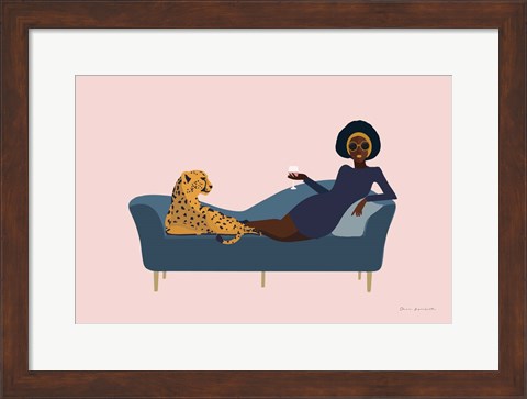 Framed Wild Lounge I Rose Pink Print