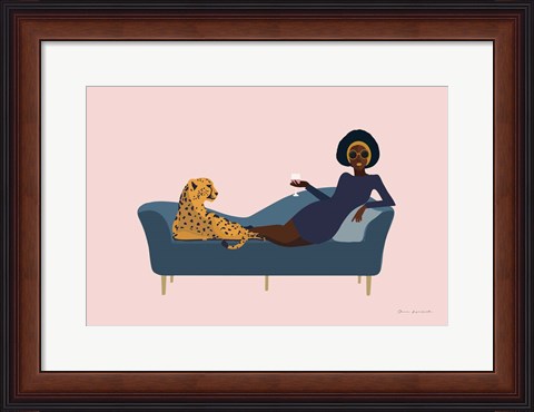 Framed Wild Lounge I Rose Pink Print