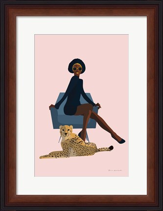 Framed Wild Lounge II Rose Pink Print