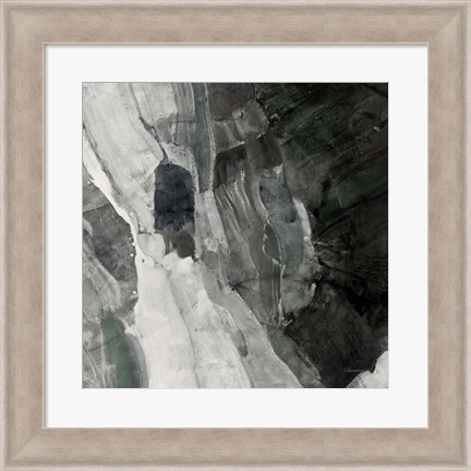 Framed Rocky Ravine BW Print