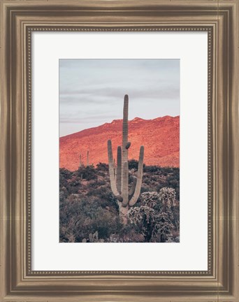 Framed Sunsets and Saguaros I Print