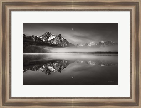 Framed Moonset on McGown Peak Print