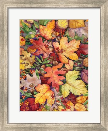 Framed Leaves and Acorns Print