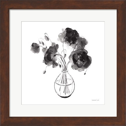 Framed Garden Cuttings II Black Print