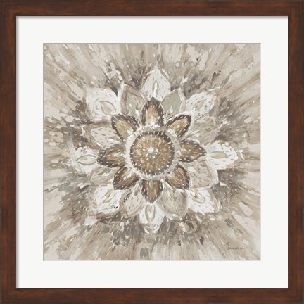 Framed Spice Mandala Neutral Print