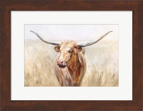 Framed Big Sky Longhorn Neutral Print