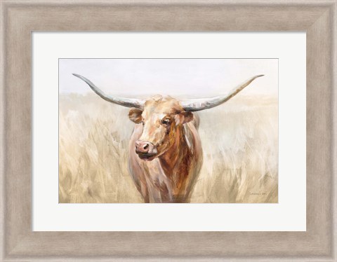 Framed Big Sky Longhorn Neutral Print