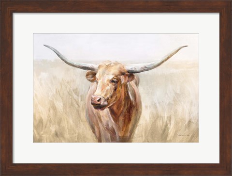 Framed Big Sky Longhorn Neutral Print