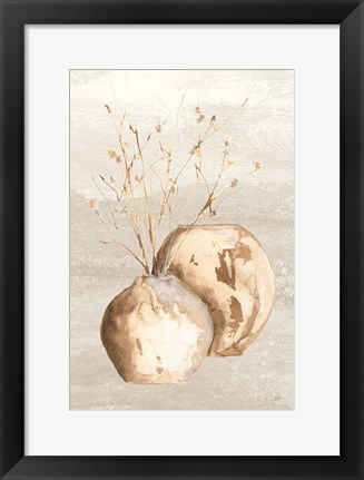 Framed Neutral Vase Branch Print