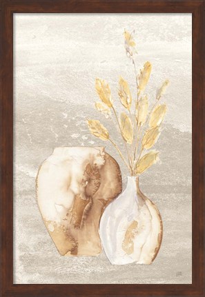 Framed Neutral Vase Bunny Tail Print