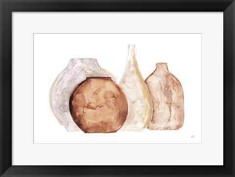 Framed Earthy Neutral Vases IV Print