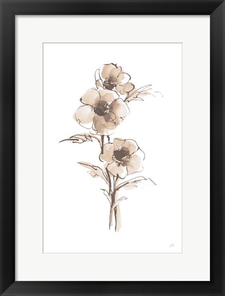 Framed Wash Anemone II Neutral Print