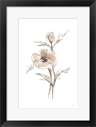 Framed Wash Anemone I Neutral Print