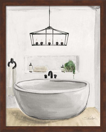 Framed Attic Bathroom II Blonde Print