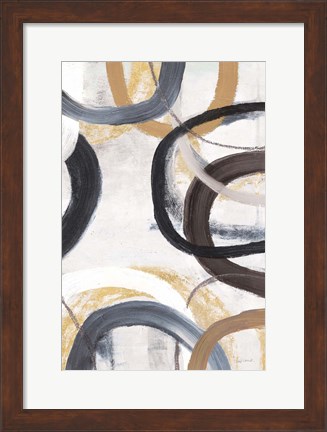 Framed Dwell I Gold Neutral Crop Print