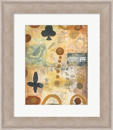 Framed Bird in Hand Abstract Print