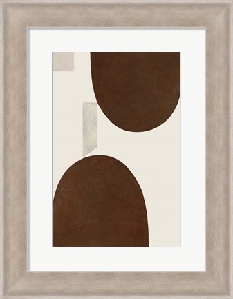 Framed Half Domes II Brown No Border Print